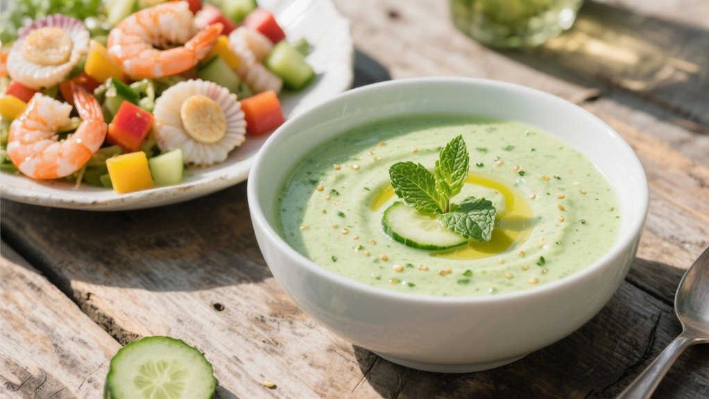 chilled cucumber gazpacho revitalizes