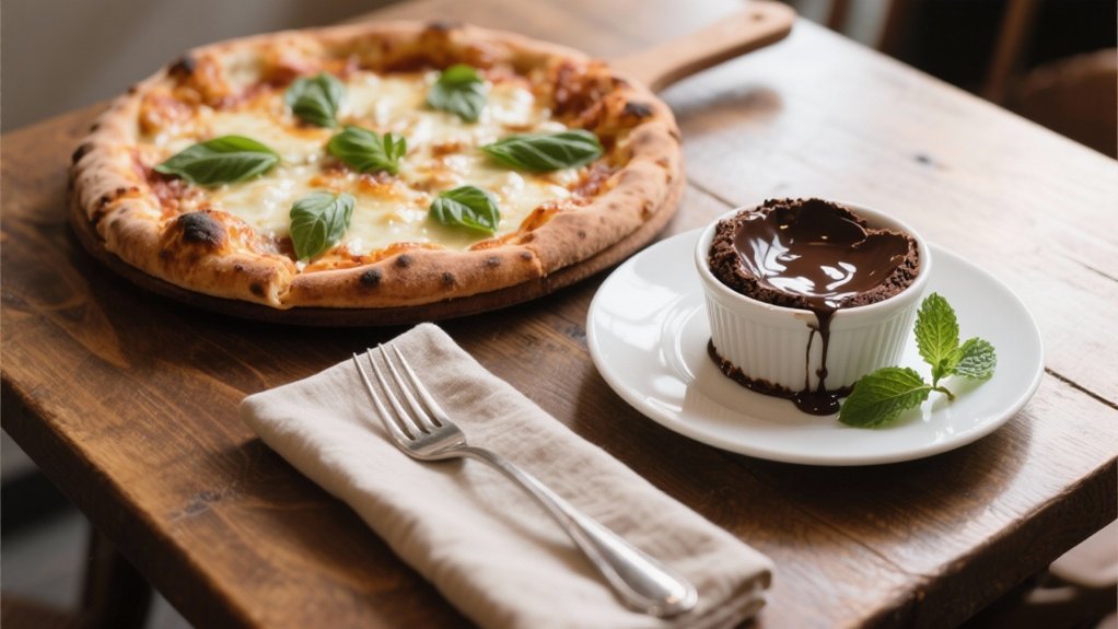 chocolate indulgence after pizza