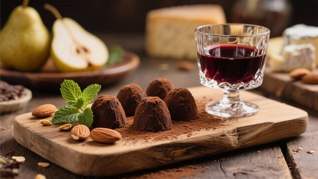 chocolate truffles and port