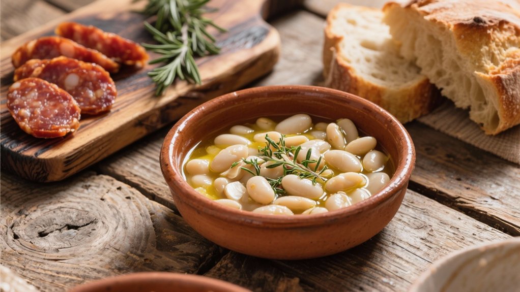 chorizo enhances creamy beans