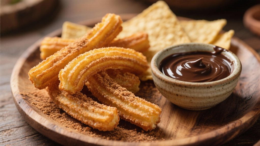 churros with chocolate dipping