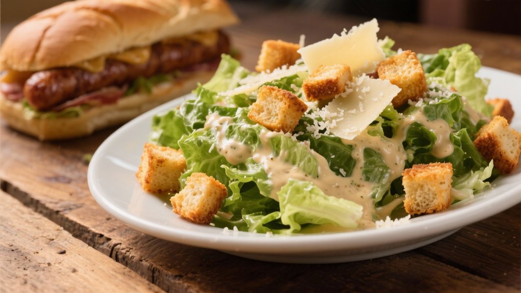classic caesar salad contrast
