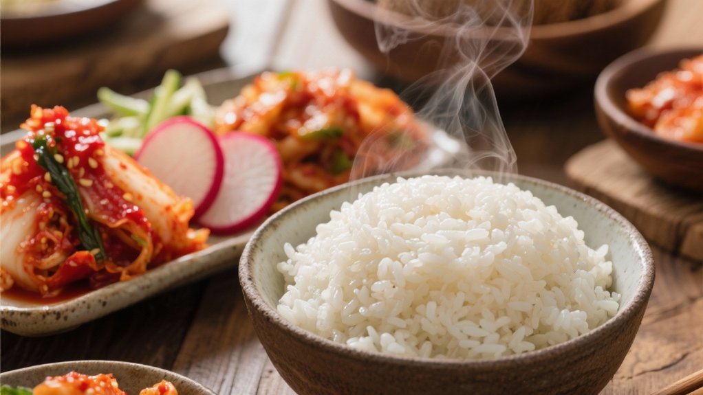 coconut rice complements kimchi