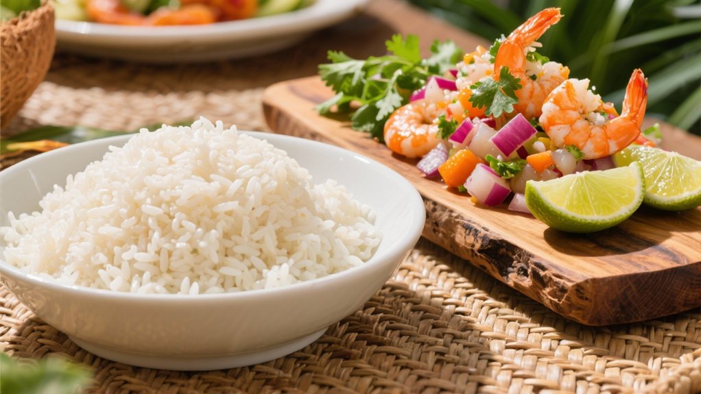 coconut rice enhances ceviche