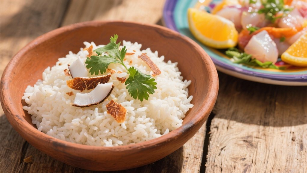 coconut rice enhances ceviche