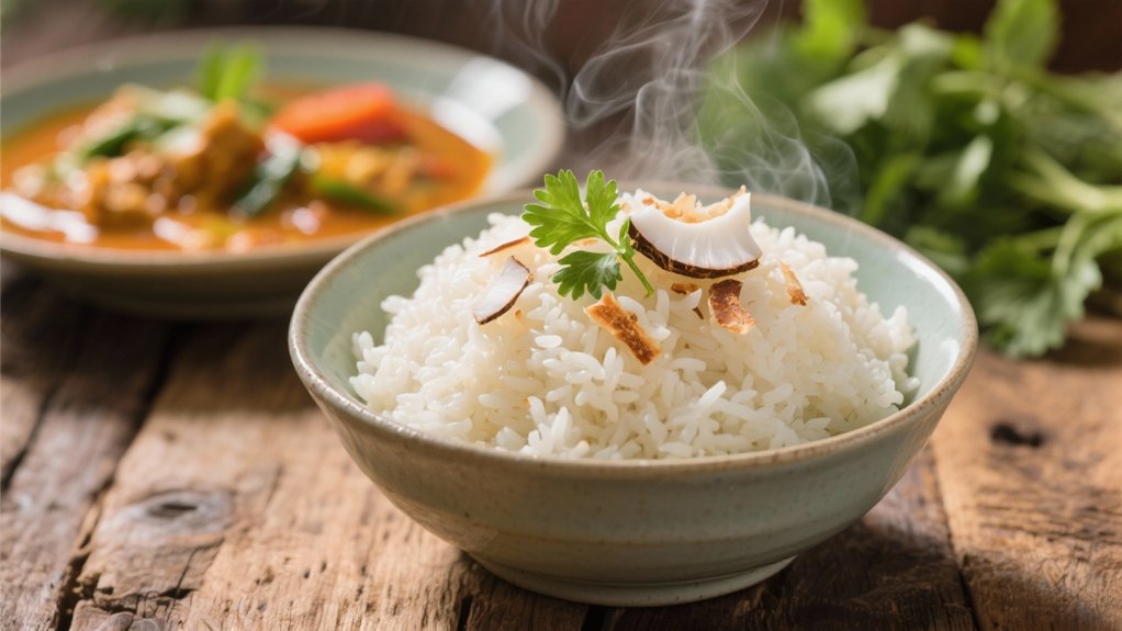 coconut rice enhances curry