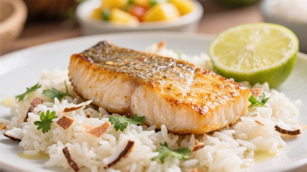 coconut rice enhances fish