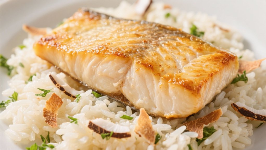coconut rice enhances haddock