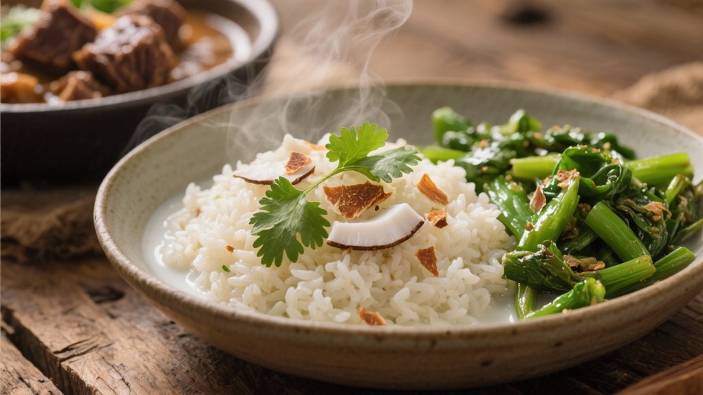 coconut rice enhances lamb stew