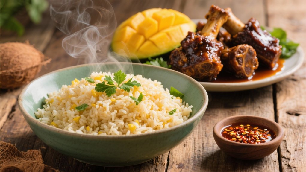 coconut rice enhances oxtails