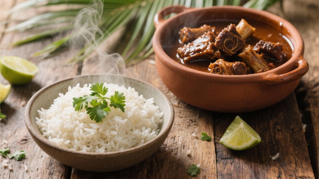 coconut rice enhances oxtails