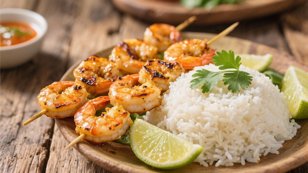 coconut rice enhances seafood
