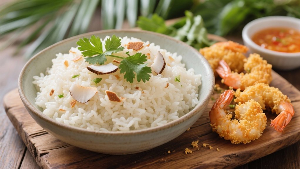 coconut rice enhances seafood dishes