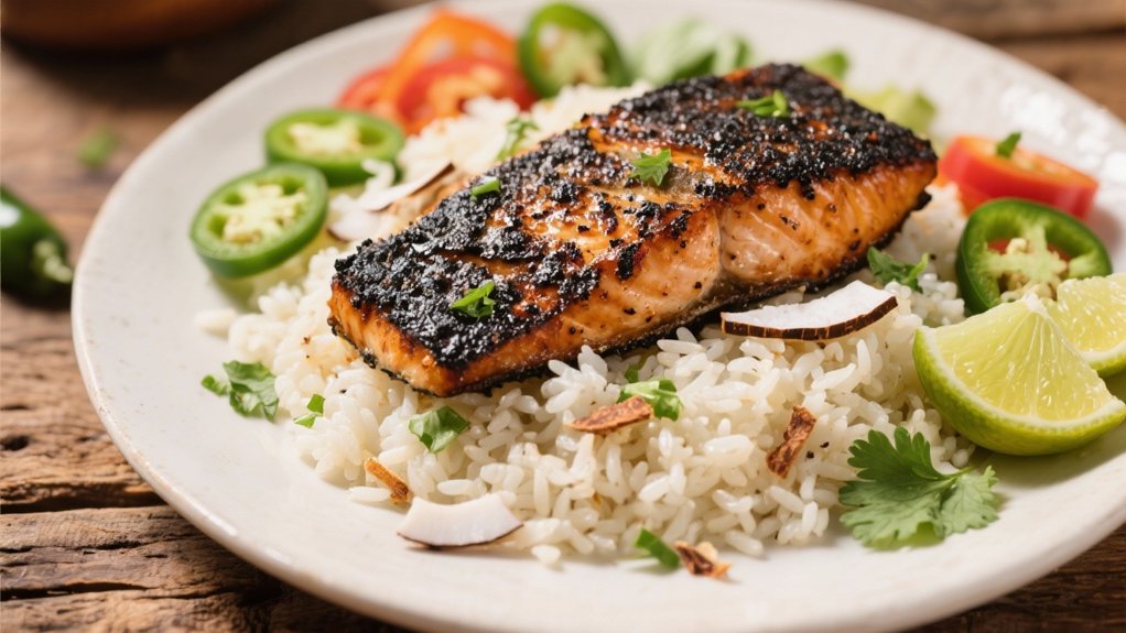 coconut rice enhances seafood