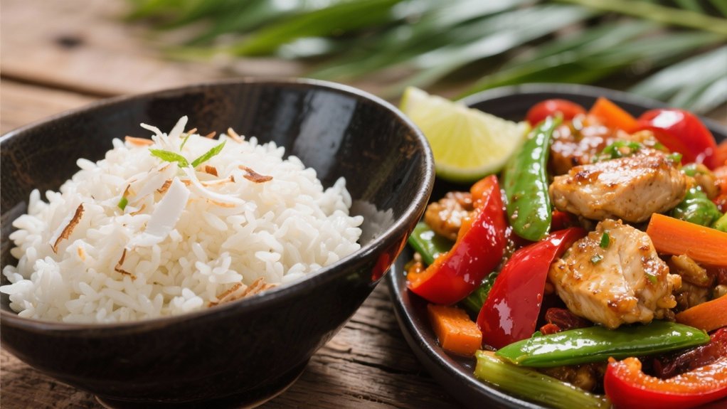 coconut rice enhances stir fry
