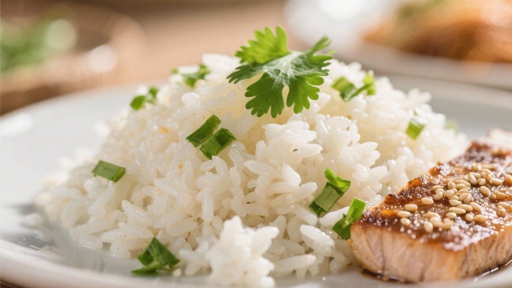 coconut rice enhances tuna