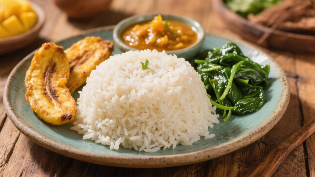 coconut rice with curries