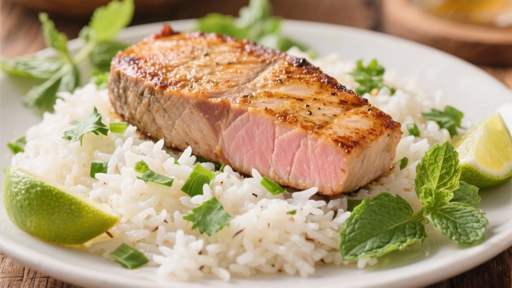 coconut rice with fresh herbs