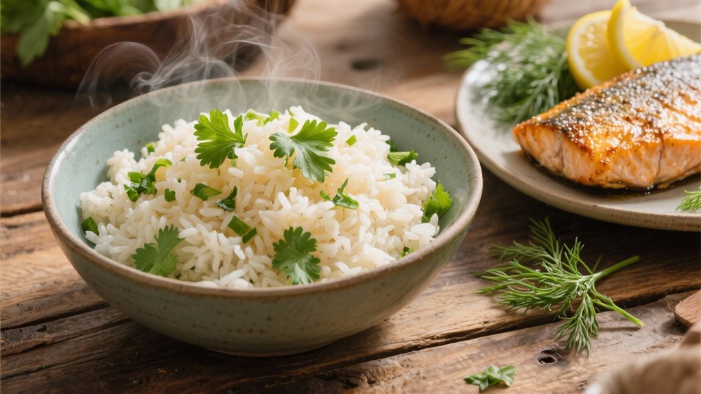 coconut rice with herbs