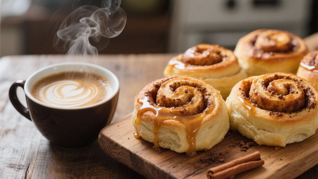 coffee enhances cinnamon rolls