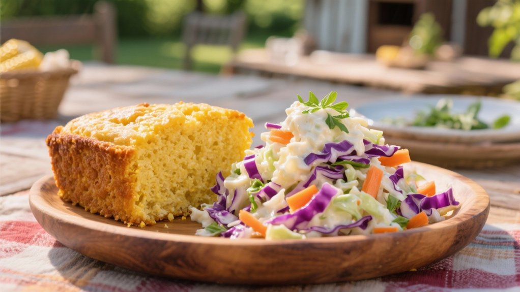 coleslaw complements cornbread perfectly