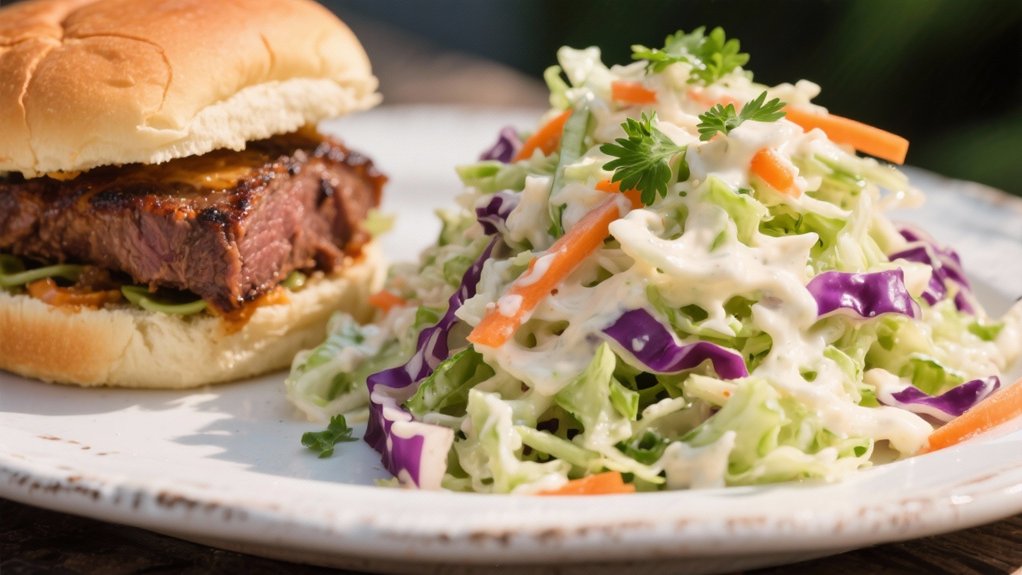 coleslaw complements smoky meat