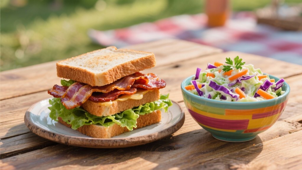 coleslaw complements warm blt