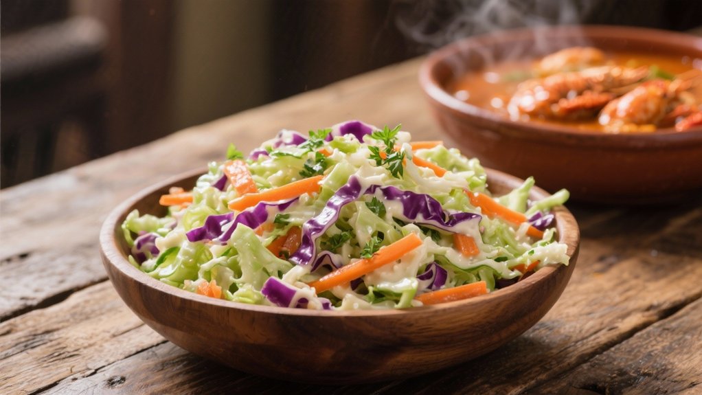 coleslaw enhances seafood gumbo
