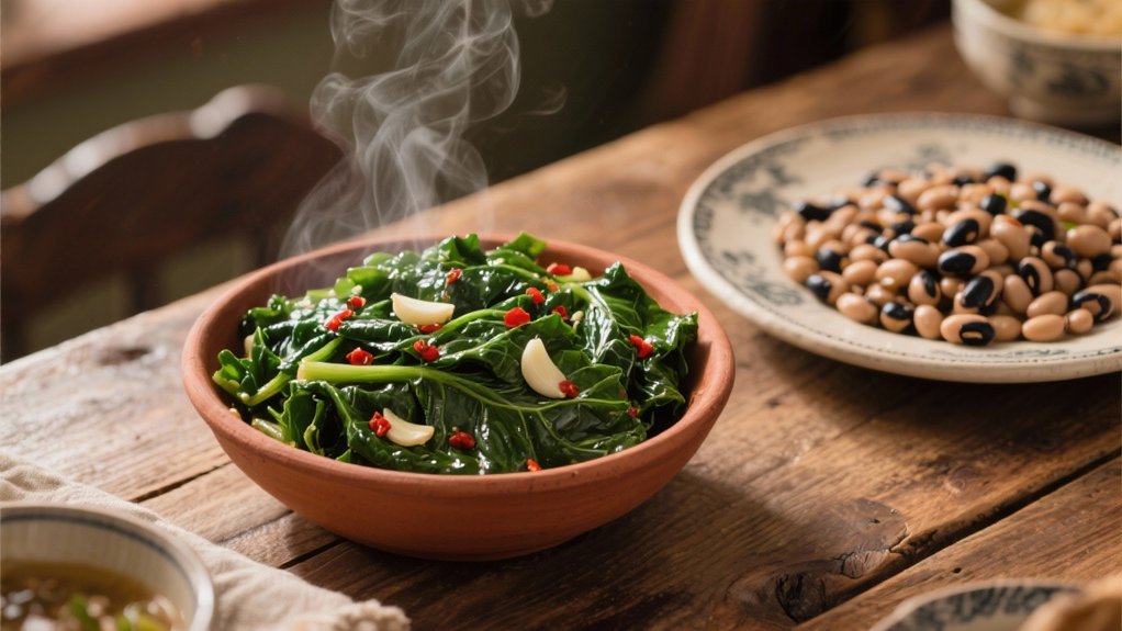 collard greens complement black eyed peas