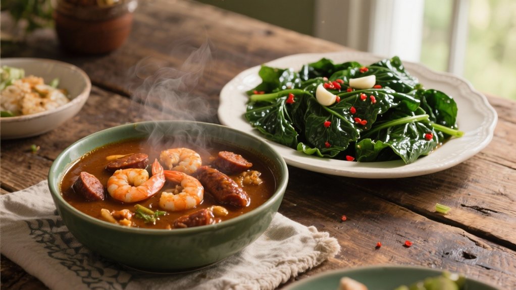 collard greens enhance gumbo