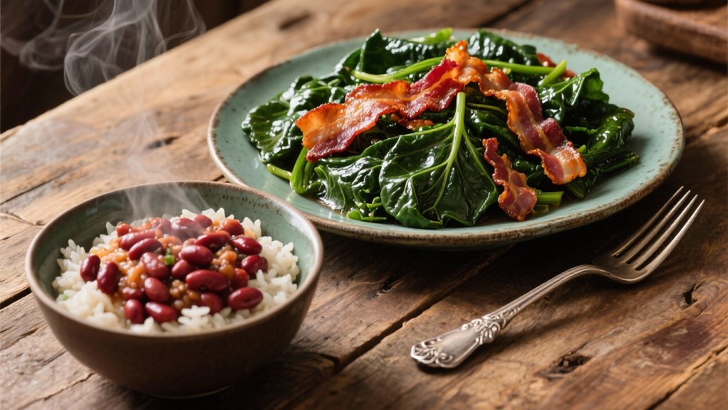 collard greens with smoky bacon