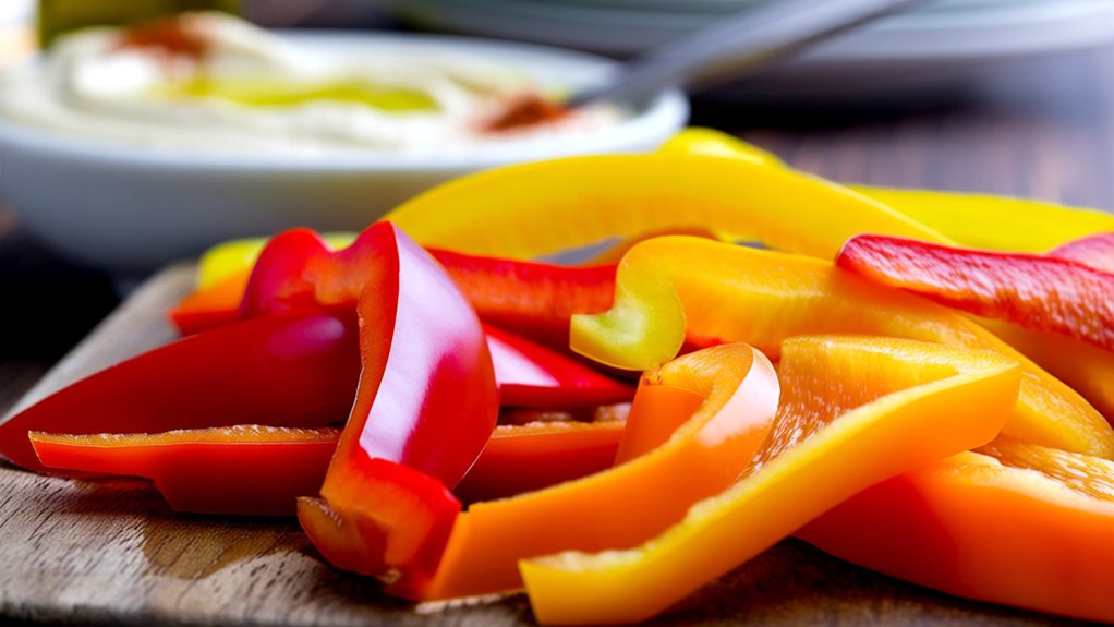 colorful bell pepper strips