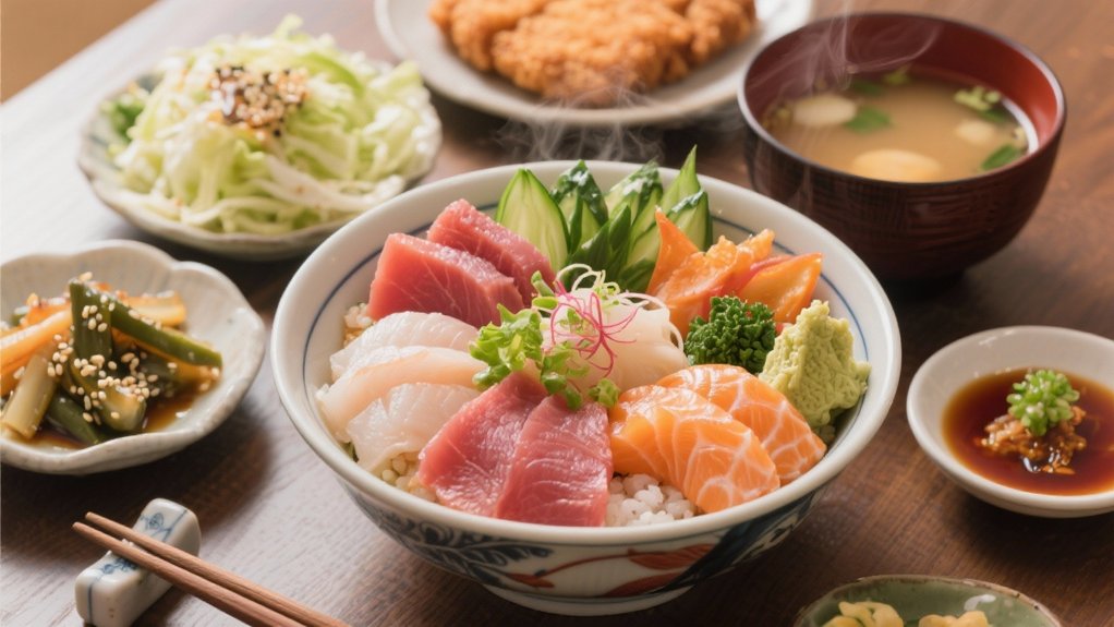 colorful chirashi bowl dinner