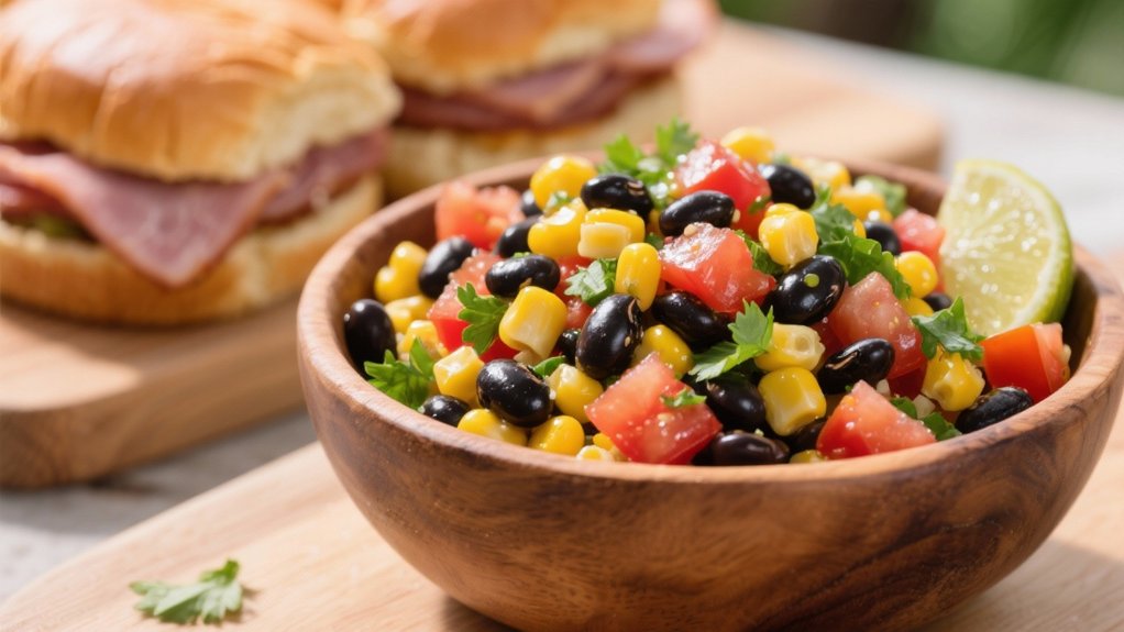 colorful corn bean salsa