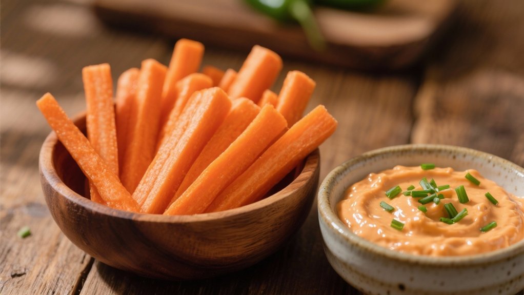 colorful crunch complements dip