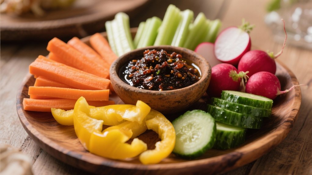 colorful crunchy vegetable spread