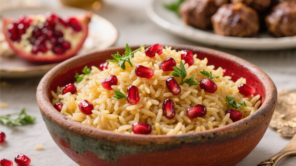colorful flavorful pomegranate pilaf