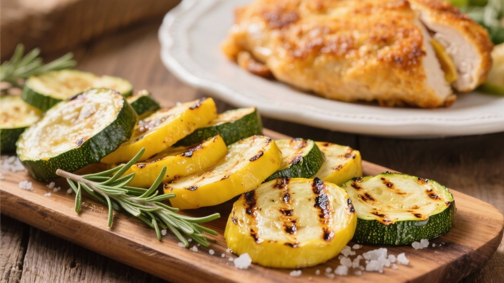 colorful grilled summer squashes