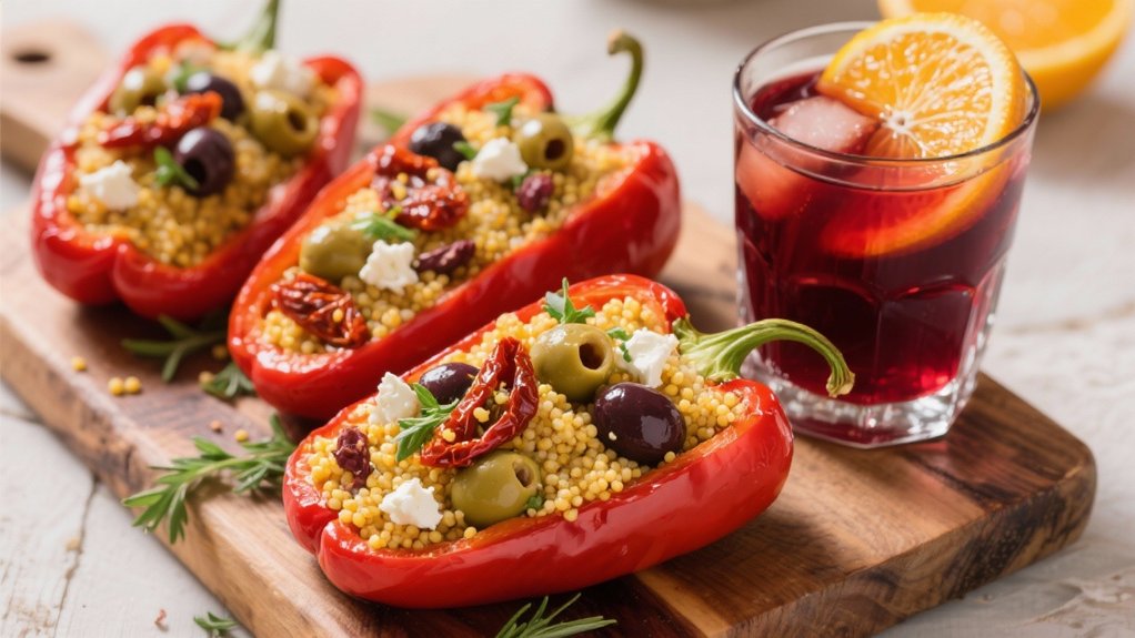 colorful herbed stuffed peppers