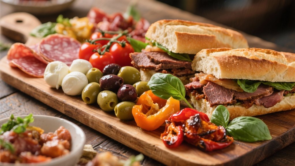 colorful italian appetizer spread