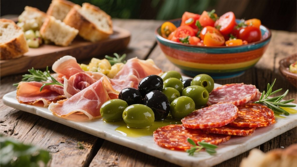 colorful mediterranean antipasto platter
