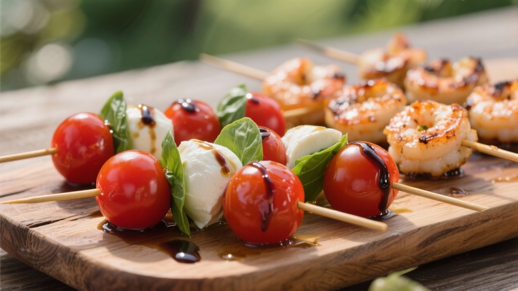 colorful mediterranean appetizer skewers
