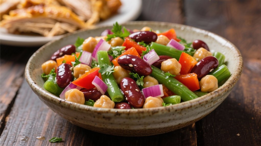 colorful nutritious three bean salad