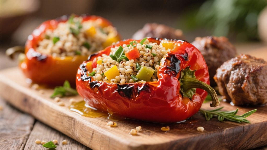 colorful quinoa stuffed peppers
