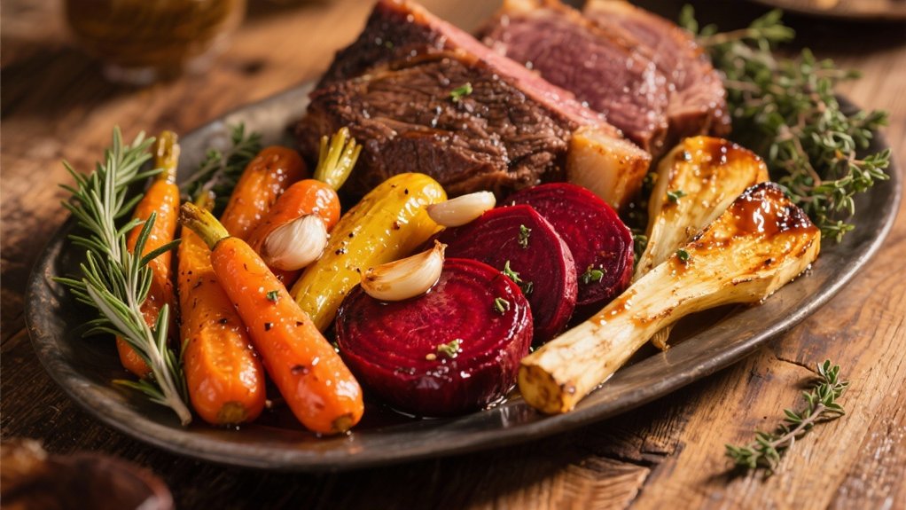 colorful roasted root vegetables