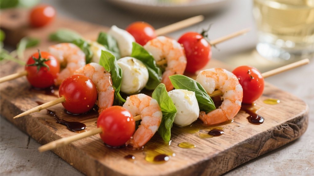 colorful seafood appetizer skewers