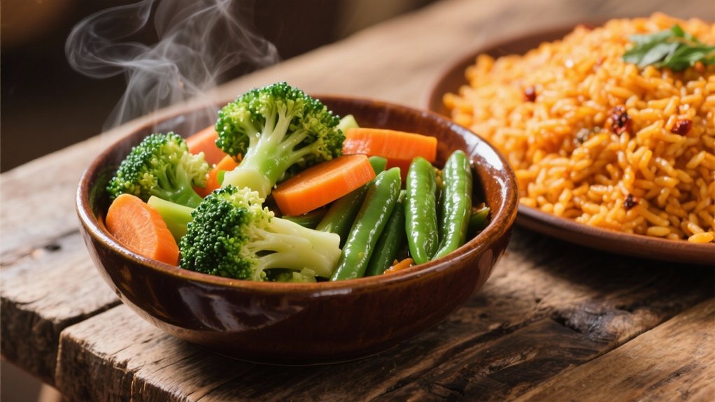 colorful steamed vegetable medley
