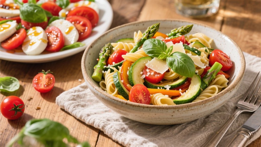 colorful vegetable pasta dish