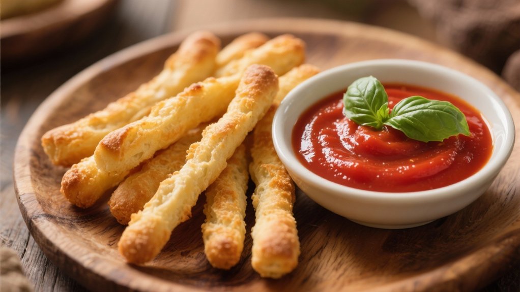 comforting breadsticks with marinara