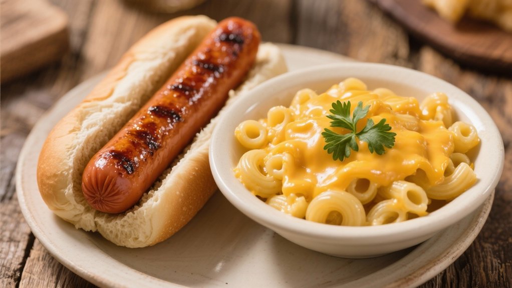comforting cheesy hot dogs